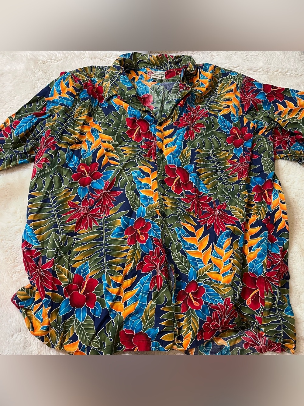 VTG Hilo Hattie The Hawaiian Original Men's Colorful Cotton Shirt  3xl